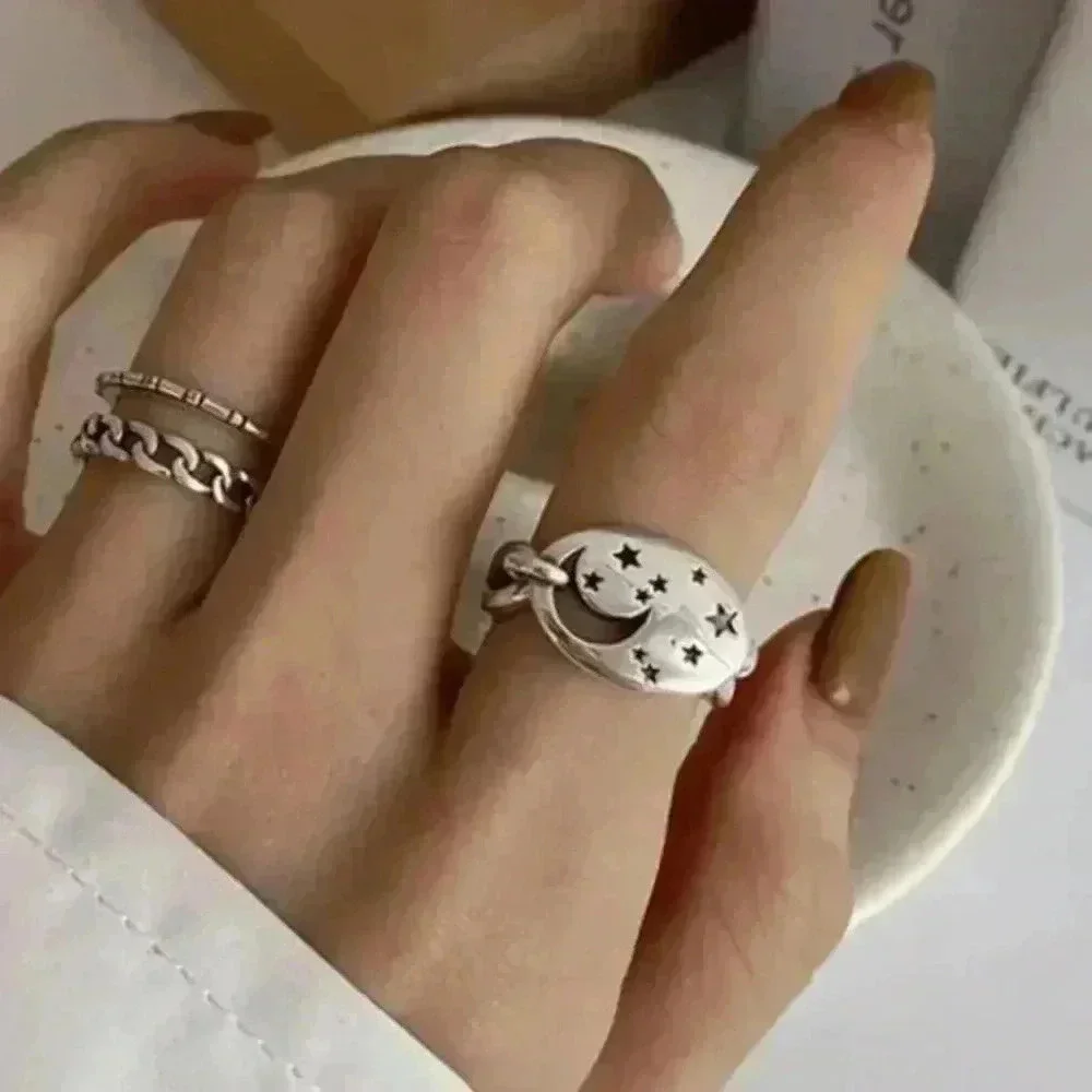 Sterling Silver Moon Star Chain Link Ring
Brand New - Picture 6 of 6